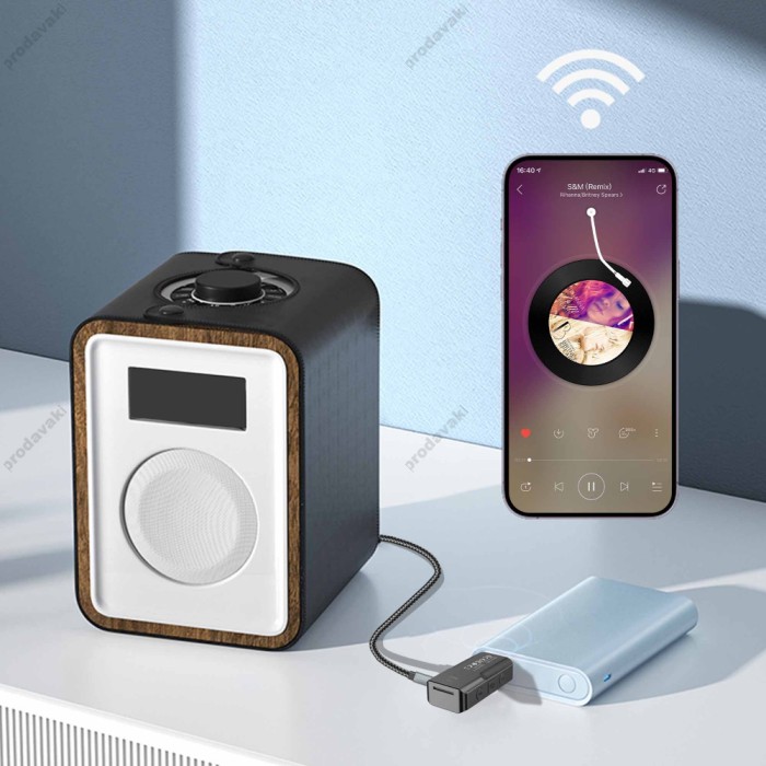 FM - трансмітер Bluetooth Earldom ET-BR17 Audio Receiver Grey