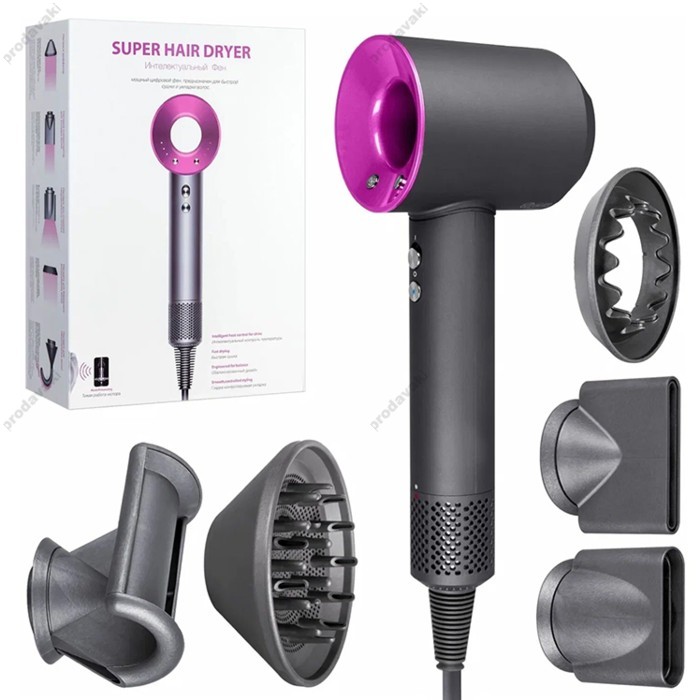 Фен для волосся CH Leafless hair drier 5 in 1 Grey-Pink