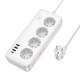 Подовжувач мережевий фільтр Hoco AC21 Sunlight 4-bit desktop socke 17W/3.4A 1.5M White
