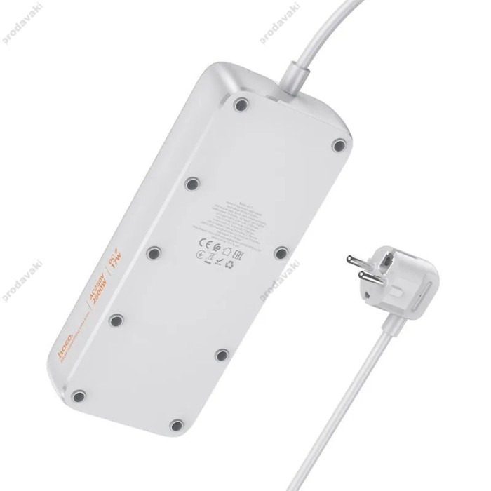 Подовжувач мережевий фільтр Hoco AC21 Sunlight 4-bit desktop socke 17W/3.4A 1.5M White