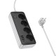 Подовжувач мережевий фільтр Hoco AC21 Sunlight 4-bit desktop socke 17W/3.4A 1.5M Black