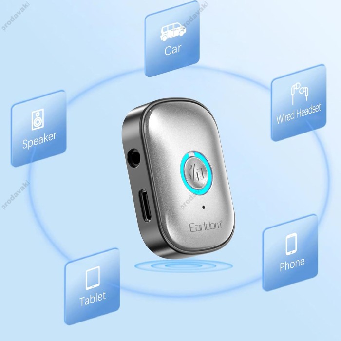 Автомобільний Bluetooth адаптер Earldom ET-BR15 Audio Receiver Grey