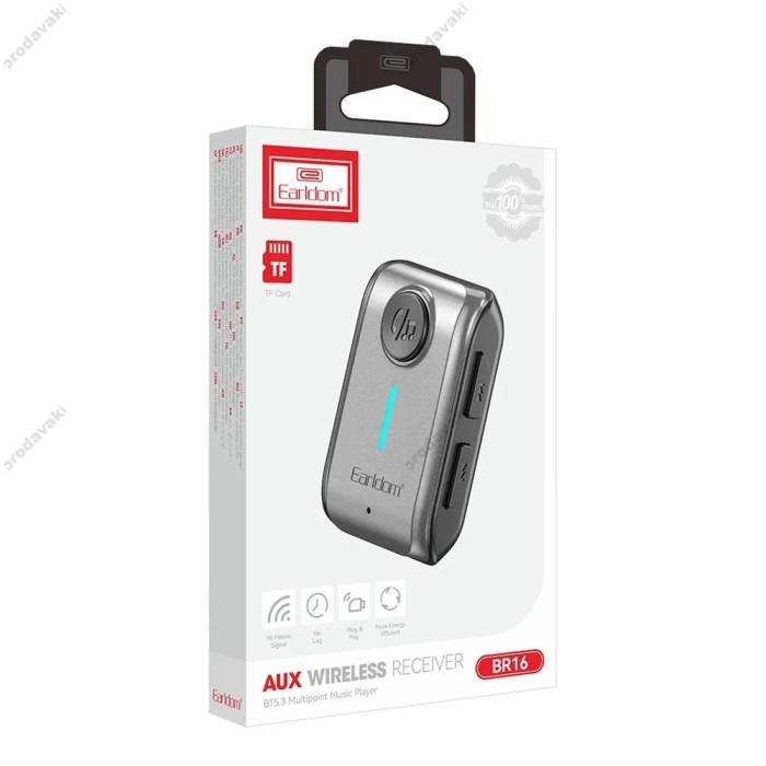 Автомобільний Bluetooth адаптер Earldom ET-BR16 Audio Receiver Grey