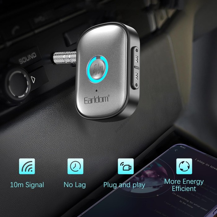 Автомобільний Bluetooth адаптер Earldom ET-BR15 Audio Receiver Grey