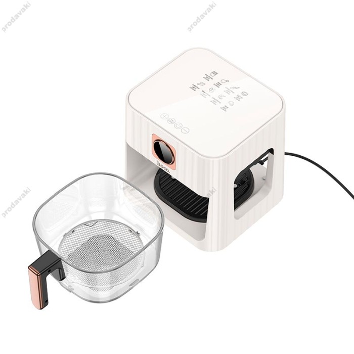 Аерогриль HOCO HE22 borosilicate glass air fryer with touch screen 4.5L 1100W White