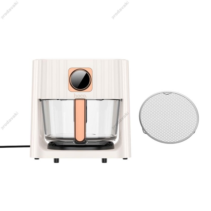 Аерогриль HOCO HE22 borosilicate glass air fryer with touch screen 4.5L 1100W White