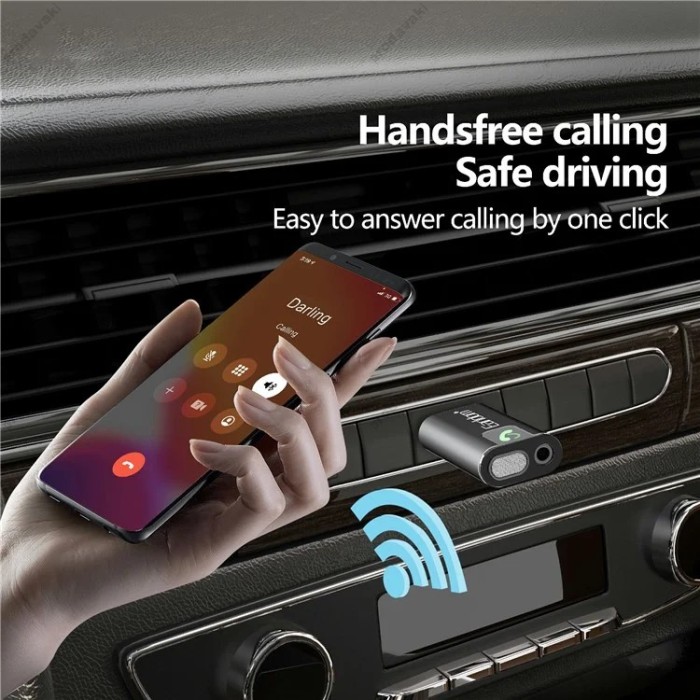 Автомобільний Bluetooth адаптер Earldom ET-BR12 BT5.3/USB/3,5mm/TF Card Black