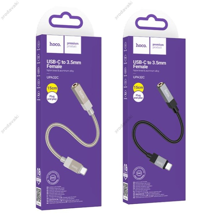 Перехідник Hoco UPA32C Type-C / Jack 3.5 Black
