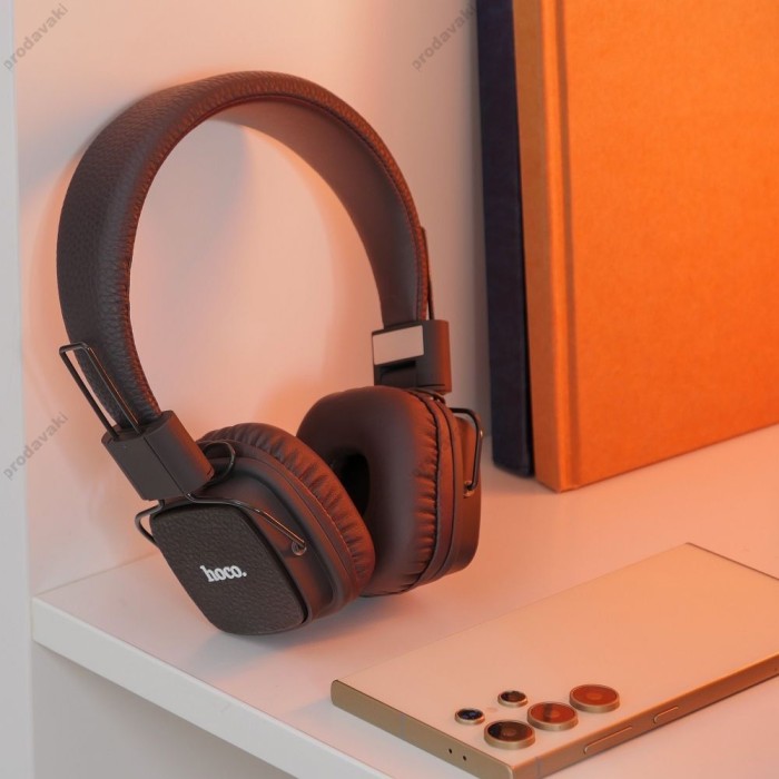 Бездротові Bluetooth навушники Hoco W56 Wireless On Ear Headphones BT 5.4 Brown