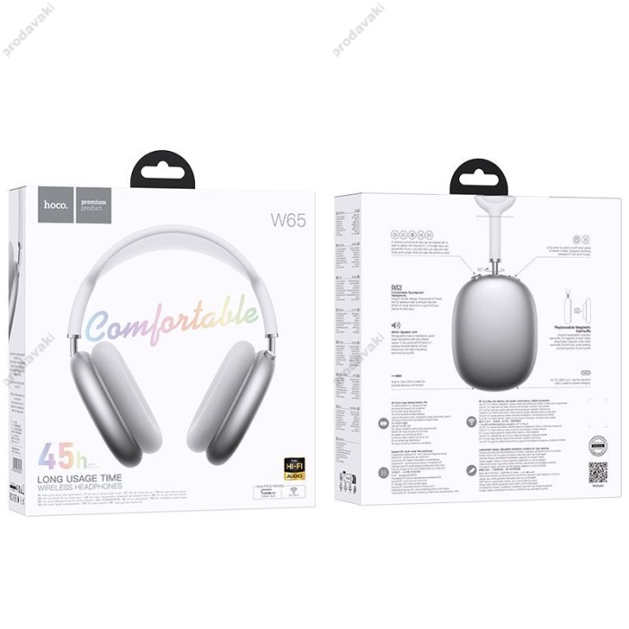 Бездротові навушники Bluetooth Hoco W65 Happy Wireless Headphones Silver