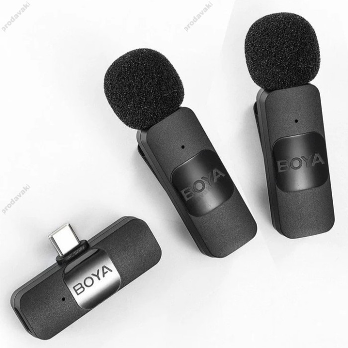 Бездротовий мікрофон BOYA BY-V20 Type-C 2 мікрофона Black
