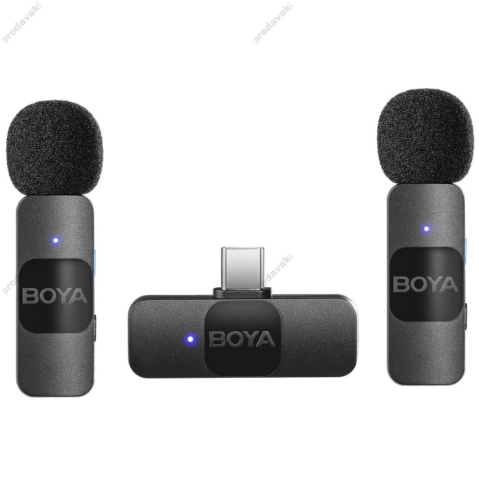 Бездротовий мікрофон BOYA BY-V20 Type-C 2 мікрофона Black