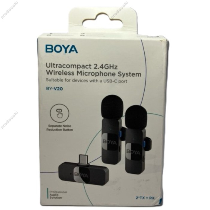Бездротовий мікрофон BOYA BY-V20 Type-C 2 мікрофона Black
