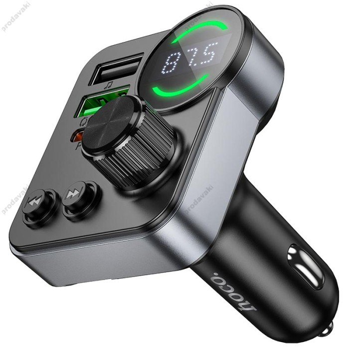 FM - трансмітер HOCO E86 Alegria dual port car BT Black