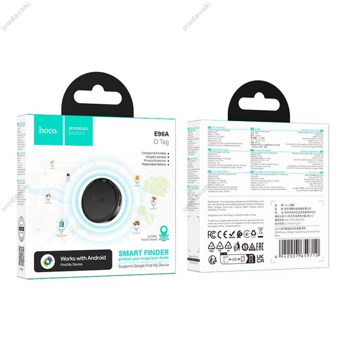 Пошуковий трекер HOCO E96A Busca intelligent positioning anti-lost device Android Black