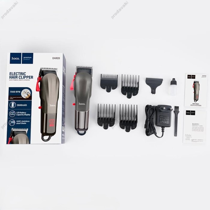 Машинка для стрижки волосся Hoco DAR09 Admire Hair clipper 440C LED Display Grey