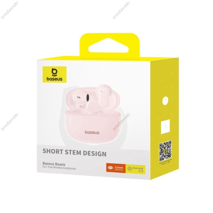 Бездротові Bluetooth навушники Baseus Bowie E11 True Wireless Earphones BT 5.3 Pink A00053500413-Z1