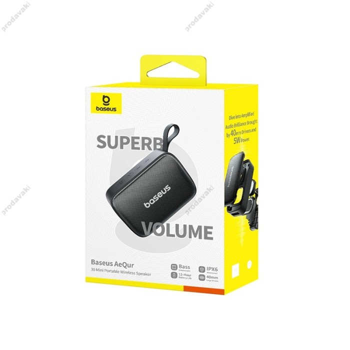 Портативна колонка Bluetooth Baseus AeQur 30 Mini Portable Wireless Speaker 5W Black (A20077900123-00)