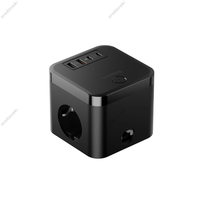 Подовжувач мережі фільтр Baseus PowerCombo Cube Power Strip 3AC+2U+2C 30W 1.5m EU Black E00066400117-00