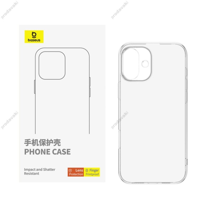 Силіконовий чохол Baseus Simple Series Case for iPhone 16 Plus Clear P6011340B201-01