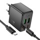 Мережевий зарядний пристрій HOCO CS19A Ocean charger Type-C cable 65W Black