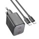Мережевий зарядний пристрій Hoco N42 Elogiado dual-port charger Type-C cable 45W Black