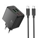 Мережевий зарядний пристрій HOCO CS18A Ocean charger Type-C cable 45W Black