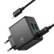 Мережевий зарядний пристрій HOCO CS18A Ocean charger Type-C cable 45W Black