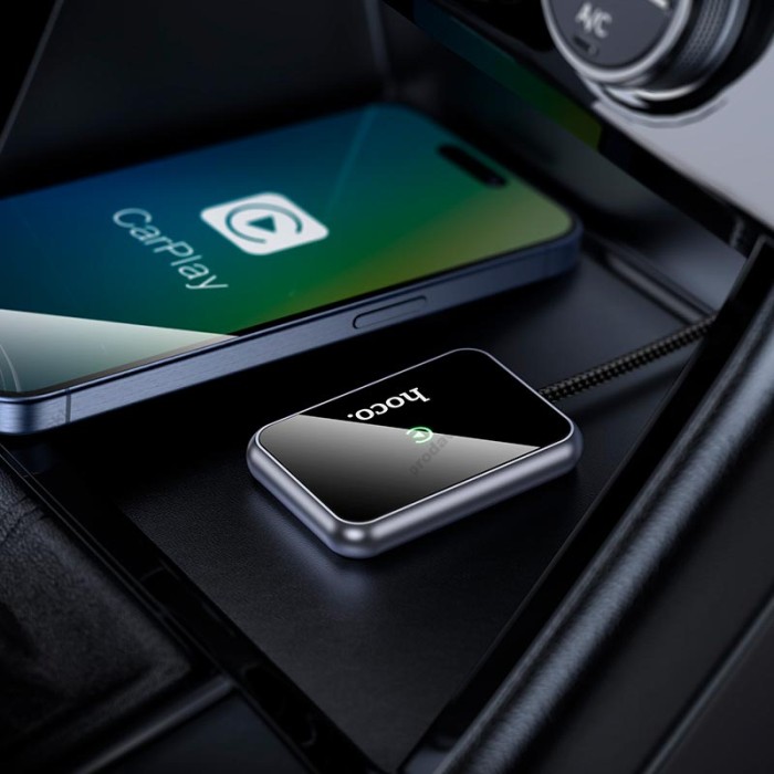 Автомобільний бездротовий адаптер Carplay Hoco HU1 Way Car wireless adapter Grey
