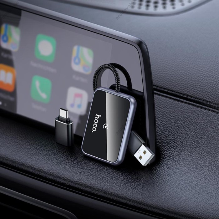 Автомобільний бездротовий адаптер Carplay Hoco HU1 Way Car wireless adapter Grey