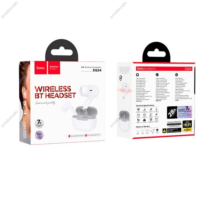 Бездротові Bluetooth навушники HOCO EQ24 Estrella wireless headset BT 5.4 White