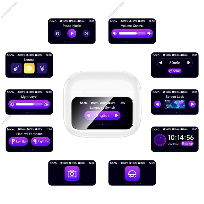 Бездротові Bluetooth навушники HOCO EW81 Elegant true wireless touch screen headset BT 5.4 White