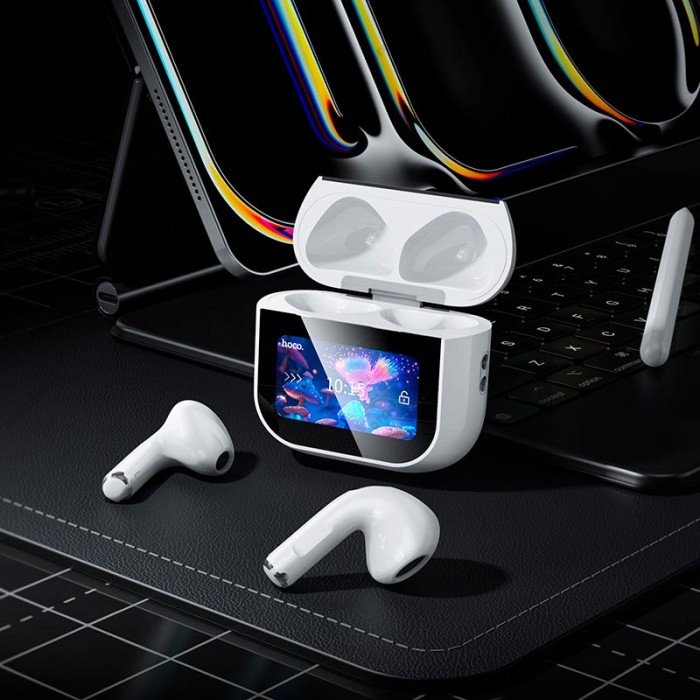 Бездротові Bluetooth навушники HOCO EW82 Sparkle true wireless touch screen headset BT 5.4 White