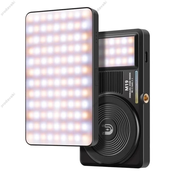 Накамерне відеосвітло LED CH M19 RGB 2500K-9000K