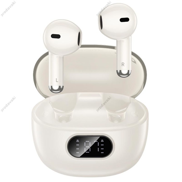 Бездротові Bluetooth навушники HOCO EQ18 True Wireless ANC+ENC Noise Reduction Earphone BT 5.4 Milky white