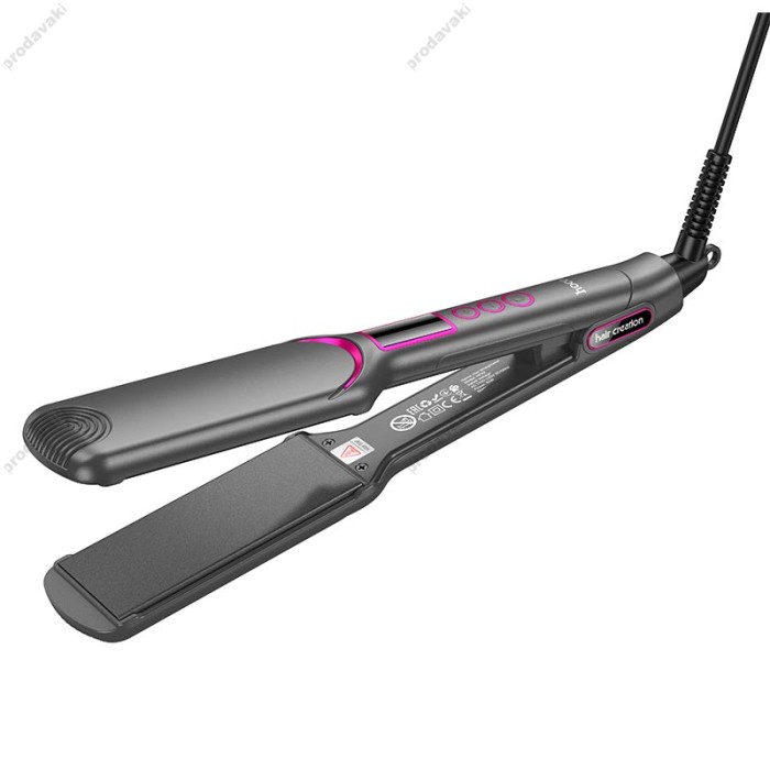 Плойка для волосся Hoco HP42 Wide board hair straightener with digital display 6 levels Grey