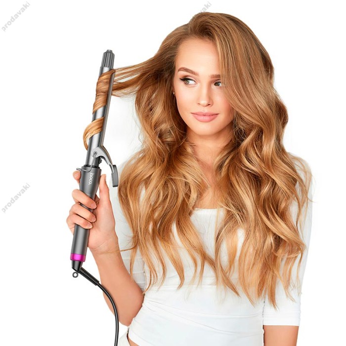 Плойка для волосся Hoco HP43 Electric manual curling iron with digital display Grey
