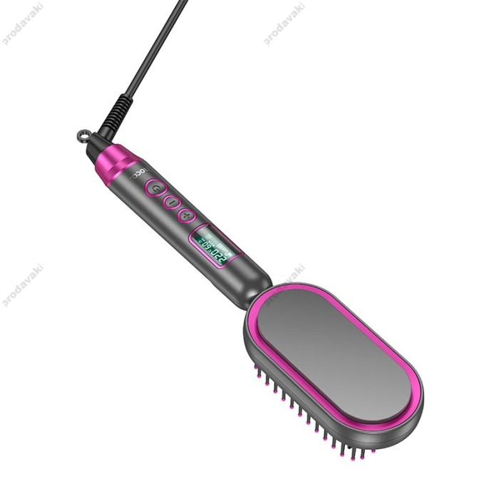 Електрична гребінець-випрямляч для волосся HOCO HP44 Electric straightening Hair comb with digital display Grey