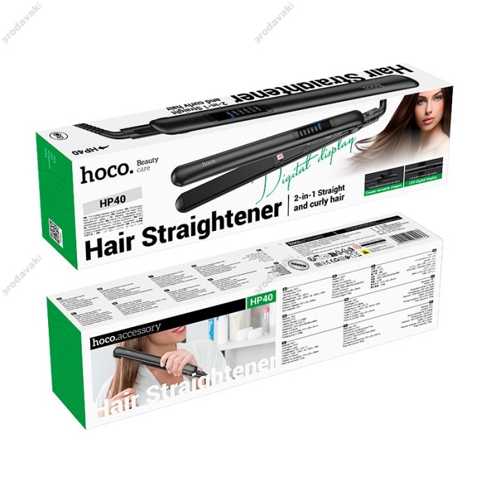 Плойка для волосся Hoco HP40 Straight and curly hair dual-purpose hair straightener 50W Black