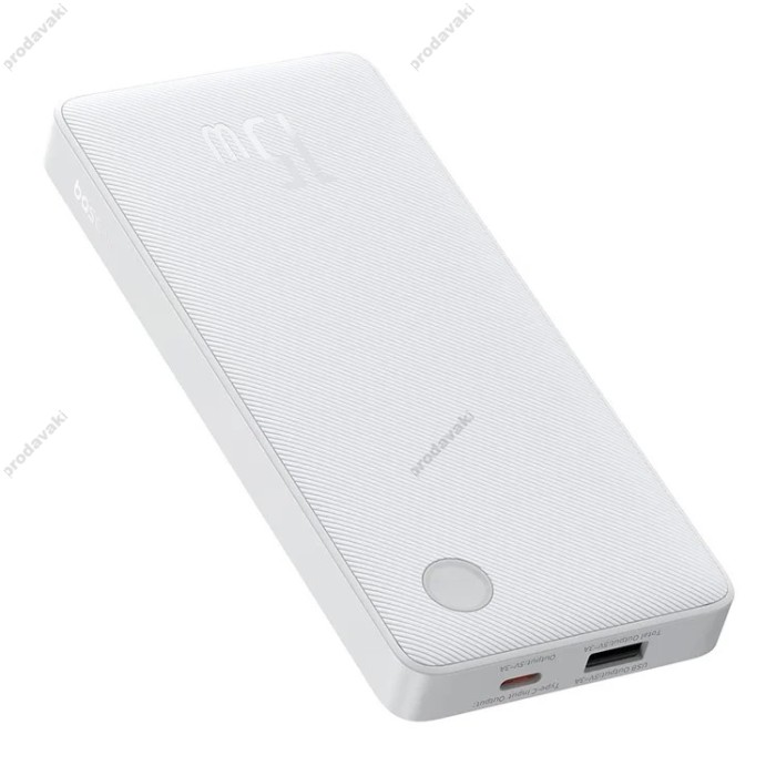 Повербанк портативний акумулятор Power Bank Baseus Airpow Lite 15W 10000 mAh White P10067500213-00