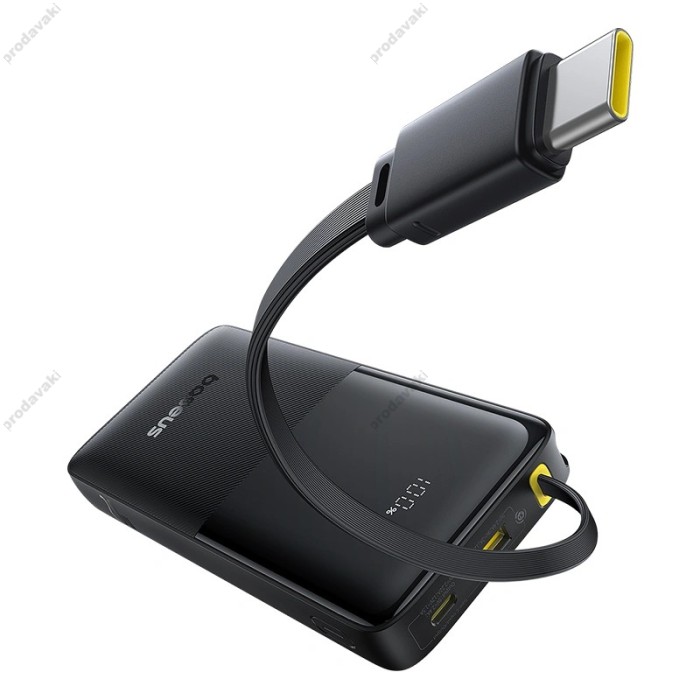 Повербанк портативний акумулятор Power bank Baseus Bipow 2 Built-in 20W 10000 mAh Black P10077101113-00