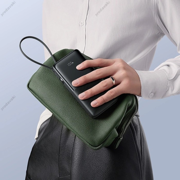 Повербанк портативний акумулятор Power bank Baseus Bipow 2 Built-in 20W 10000 mAh Black P10077101113-00