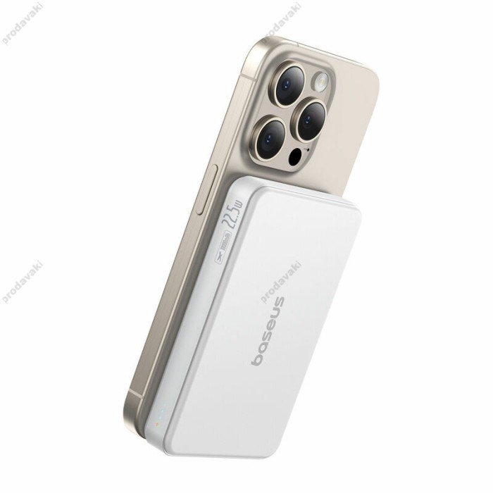 Повербанк портативний акумулятор Power Bank Baseus Airpow Ⅱ Qi2 Magnetic 22.5W 10000 mAh White P10080000213-00