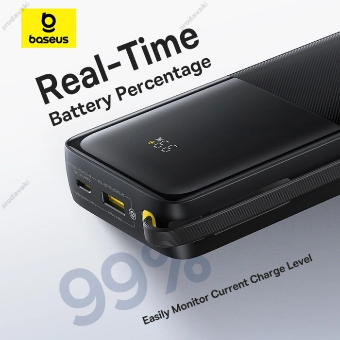 Повербанк портативний акумулятор Power bank Baseus Bipow 2 Digital Display 20W 20000 mAh Black P10077101113-01