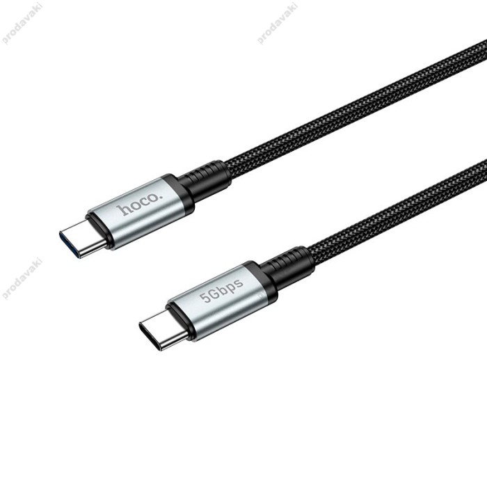 Кабель HOCO US10 excellent speed cable 5Gbps USB 3.0 Type-C to Type-C 3A 0.5m Black