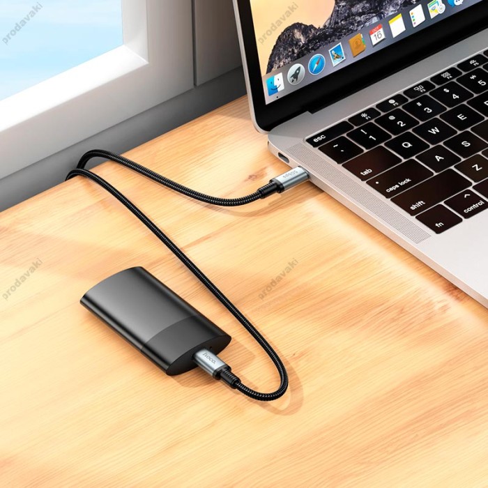 Кабель HOCO US10 excellent speed cable 5Gbps USB 3.0 Type-C to Type-C 3A 0.5m Black