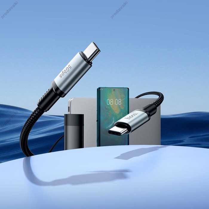 Кабель HOCO US10 excellent speed cable 5Gbps USB 3.0 Type-C to Type-C 3A 0.5m Black
