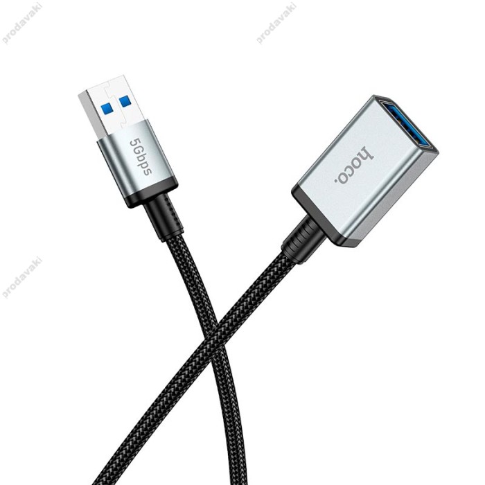 Кабель HOCO US10 USB male to USB female USB3.0 excellent speed extension cable 0.5m 5Gbps OTG
