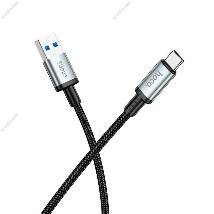 Кабель HOCO US10 excellent speed cable USB to Type-C USB 3.0 0.5m 3A 5Gbps Black