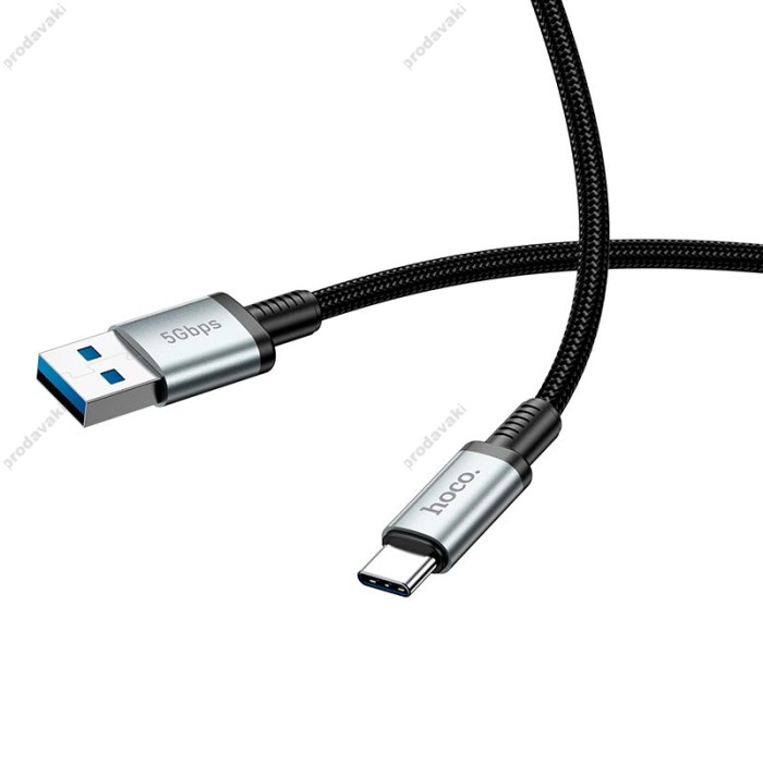 Кабель HOCO US10 excellent speed cable USB to Type-C USB 3.0 0.5m 3A 5Gbps Black